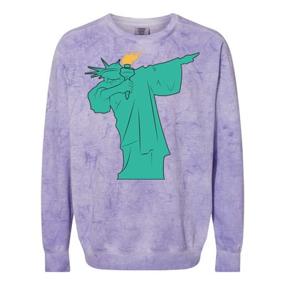 Dabbing Statue Of Liberty Colorblast Crewneck Sweatshirt