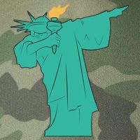 Dabbing Statue Of Liberty Legacy Tie Dye Trucker Hat