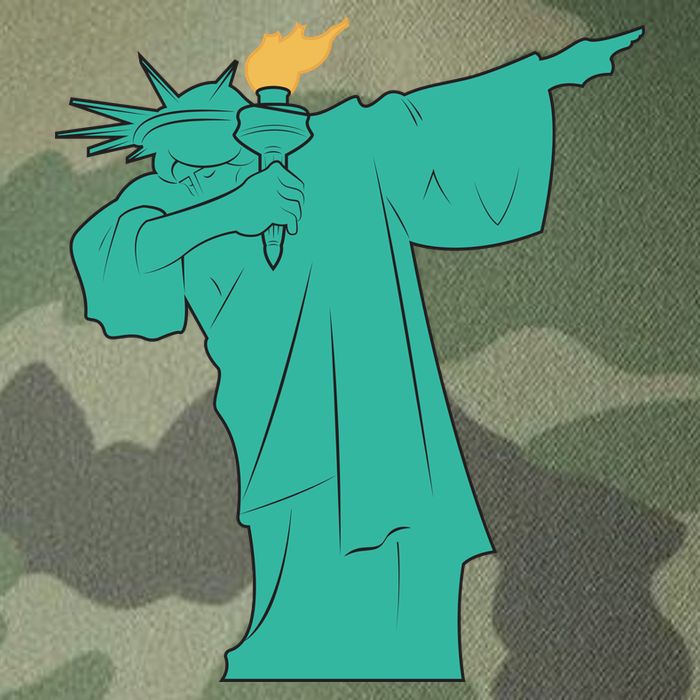 Dabbing Statue Of Liberty Legacy Tie Dye Trucker Hat