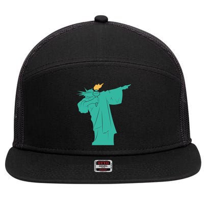 Dabbing Statue Of Liberty 7 Panel Mesh Trucker Snapback Hat