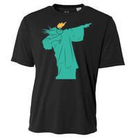 Dabbing Statue Of Liberty Cooling Performance Crew T-Shirt