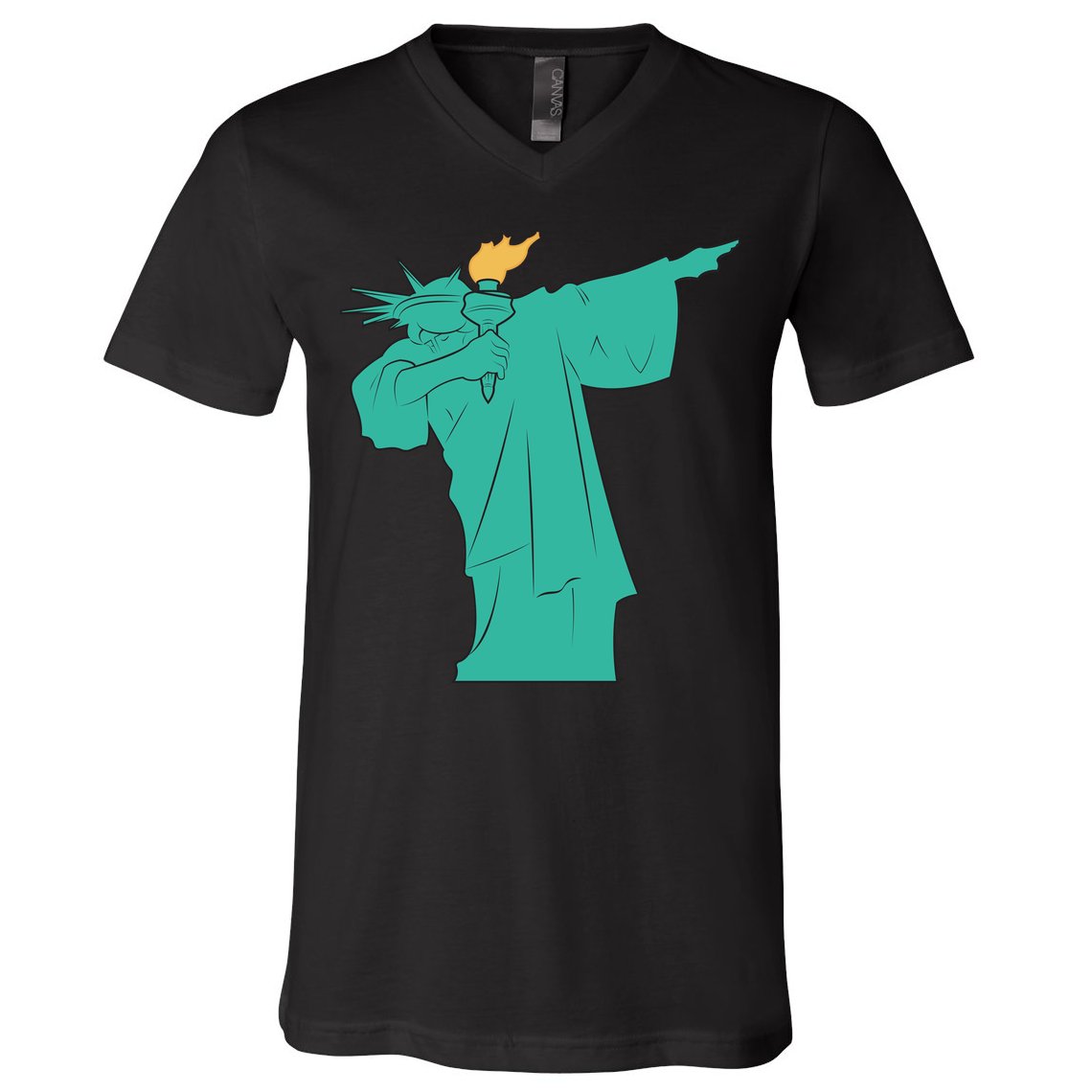 Dabbing Statue Of Liberty V-Neck T-Shirt