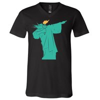 Dabbing Statue Of Liberty V-Neck T-Shirt