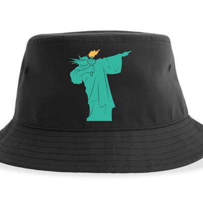 Dabbing Statue Of Liberty Sustainable Bucket Hat