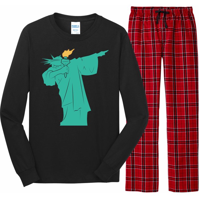 Dabbing Statue Of Liberty Long Sleeve Pajama Set