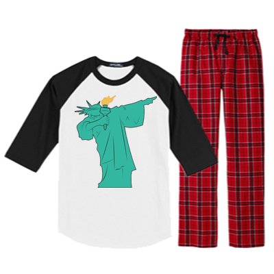 Dabbing Statue Of Liberty Raglan Sleeve Pajama Set