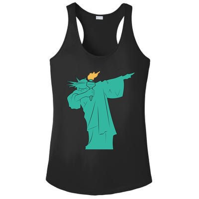 Dabbing Statue Of Liberty Ladies PosiCharge Competitor Racerback Tank