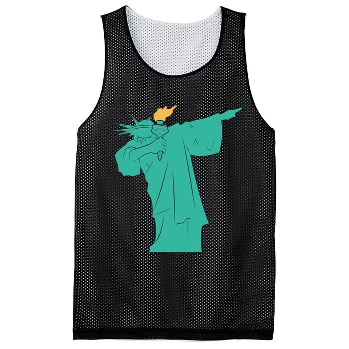 Dabbing Statue Of Liberty Mesh Reversible Basketball Jersey Tank