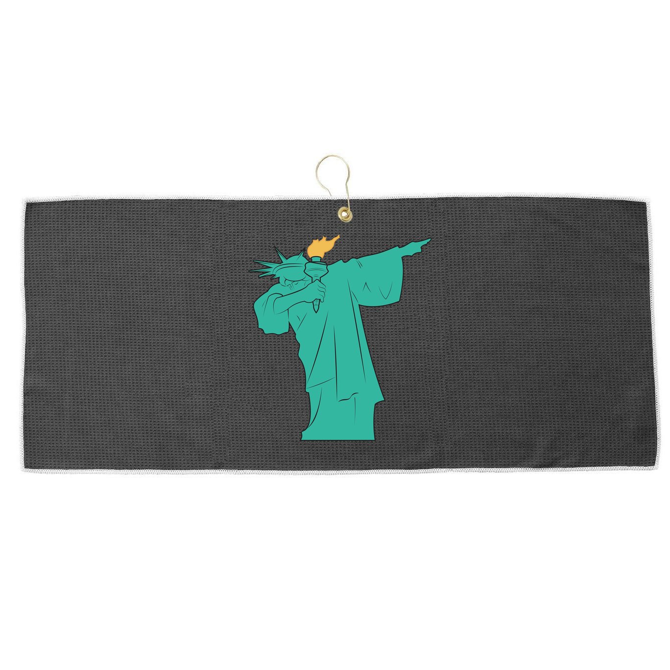 Dabbing Statue Of Liberty Large Microfiber Waffle Golf Towel