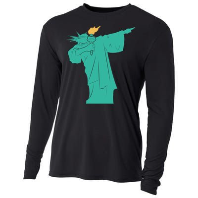 Dabbing Statue Of Liberty Cooling Performance Long Sleeve Crew