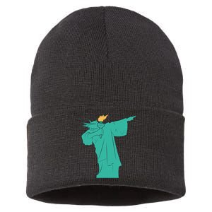 Dabbing Statue Of Liberty Sustainable Knit Beanie