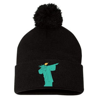 Dabbing Statue Of Liberty Pom Pom 12in Knit Beanie