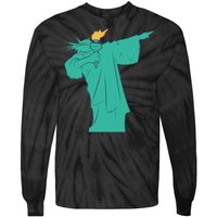 Dabbing Statue Of Liberty Tie-Dye Long Sleeve Shirt