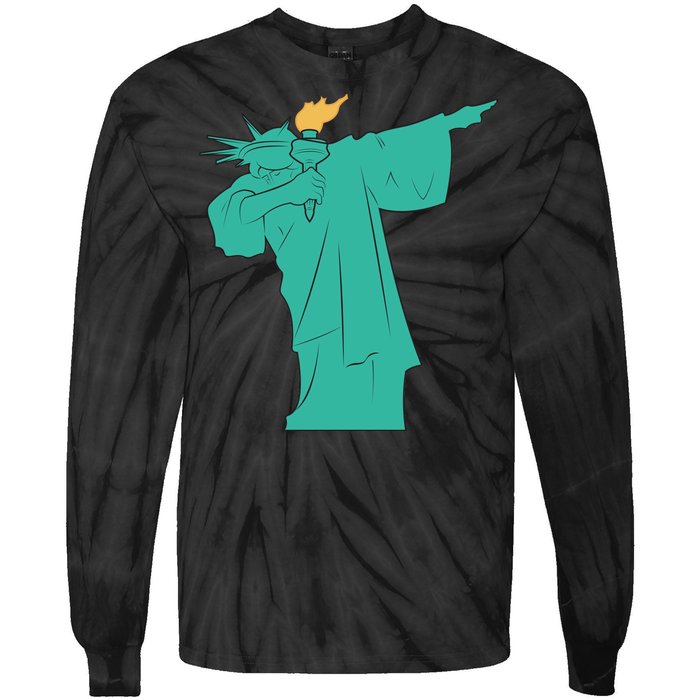 Dabbing Statue Of Liberty Tie-Dye Long Sleeve Shirt