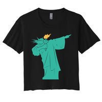 Dabbing Statue Of Liberty Women's Crop Top Tee