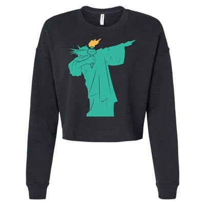 Dabbing Statue Of Liberty Cropped Pullover Crew