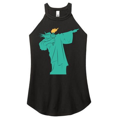 Dabbing Statue Of Liberty Women's Perfect Tri Rocker Tank