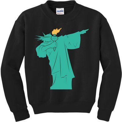 Dabbing Statue Of Liberty Kids Sweatshirt