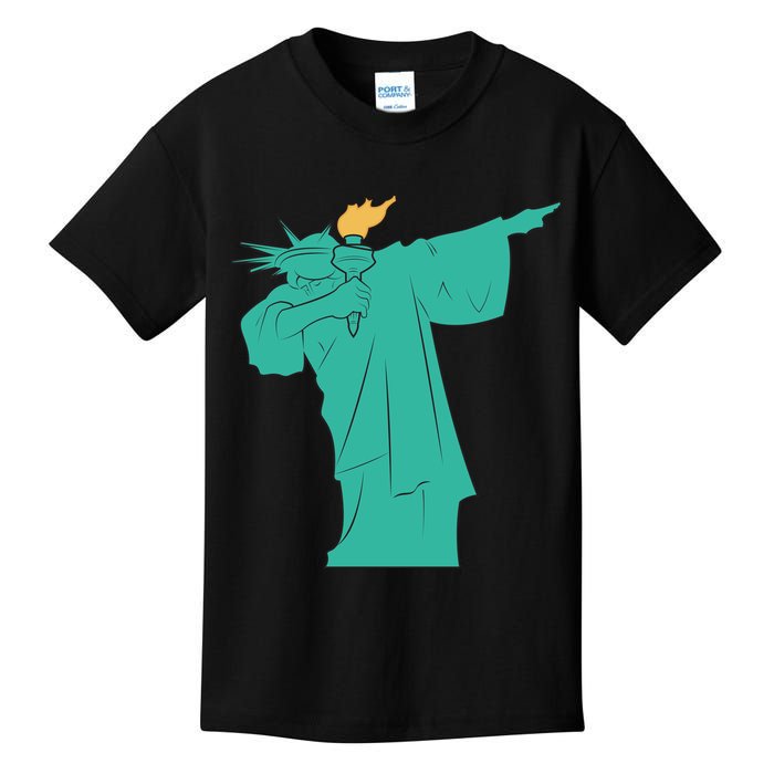 Dabbing Statue Of Liberty Kids T-Shirt