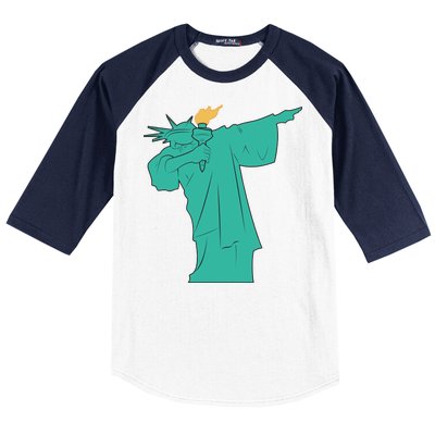 Dabbing Statue Of Liberty Baseball Sleeve Shirt