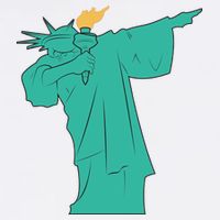 Dabbing Statue Of Liberty Garment-Dyed Sweatshirt