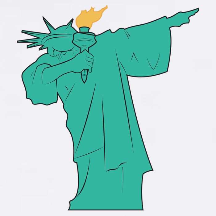 Dabbing Statue Of Liberty Garment-Dyed Sweatshirt