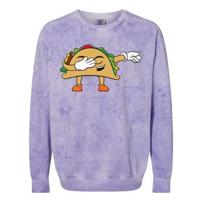 Dabbing Taco Colorblast Crewneck Sweatshirt