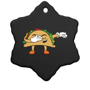 Dabbing Taco Ceramic Star Ornament