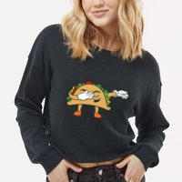 Dabbing Taco Cropped Pullover Crew
