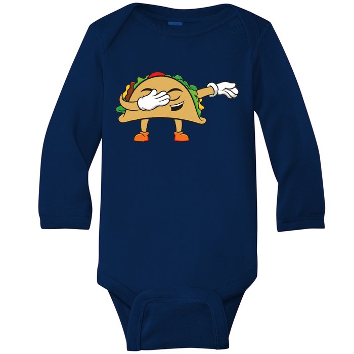 Dabbing Taco Baby Long Sleeve Bodysuit