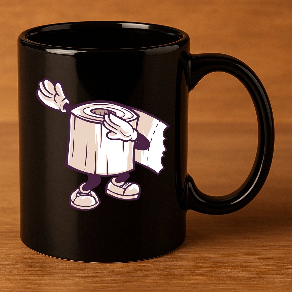 Dabbing Toilet Paper 11oz C Handle Ceramic Mug