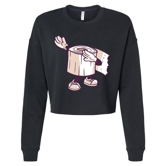 Dabbing Toilet Paper Cropped Pullover Crew