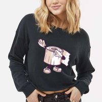 Dabbing Toilet Paper Cropped Pullover Crew