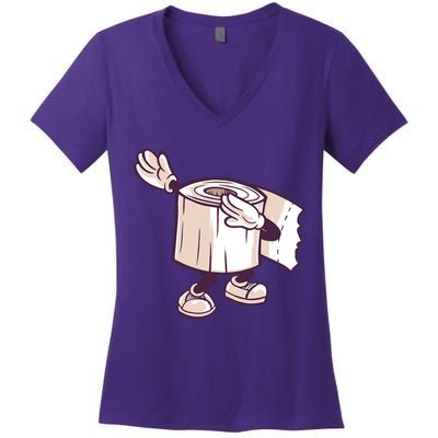 Dabbing Toilet Paper Women's V-Neck T-Shirt