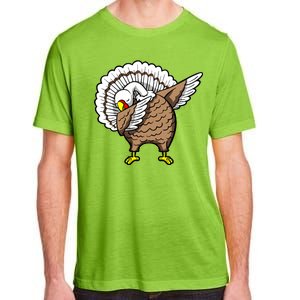 Dabbing Turkey Funny Thanksgiving Day Adult ChromaSoft Performance T-Shirt