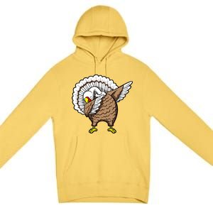 Dabbing Turkey Funny Thanksgiving Day Premium Pullover Hoodie