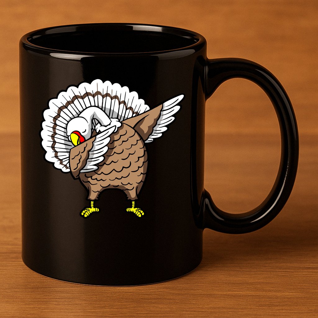 Dabbing Turkey Funny Thanksgiving Day 11oz C Handle Ceramic Mug