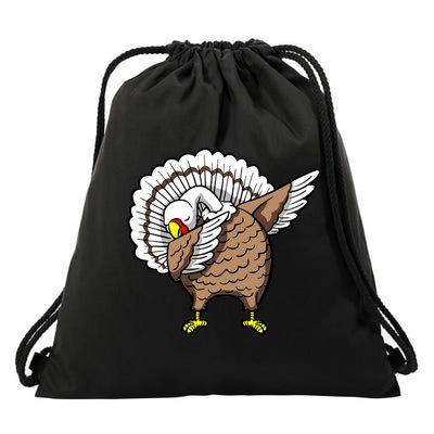 Dabbing Turkey Funny Thanksgiving Day Drawstring Bag
