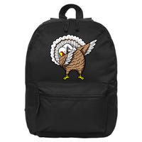 Dabbing Turkey Funny Thanksgiving Day 16 in Basic Backpack