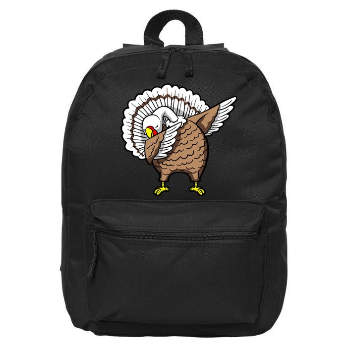 Dabbing Turkey Funny Thanksgiving Day 16 in Basic Backpack