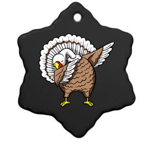 Dabbing Turkey Funny Thanksgiving Day Ceramic Star Ornament