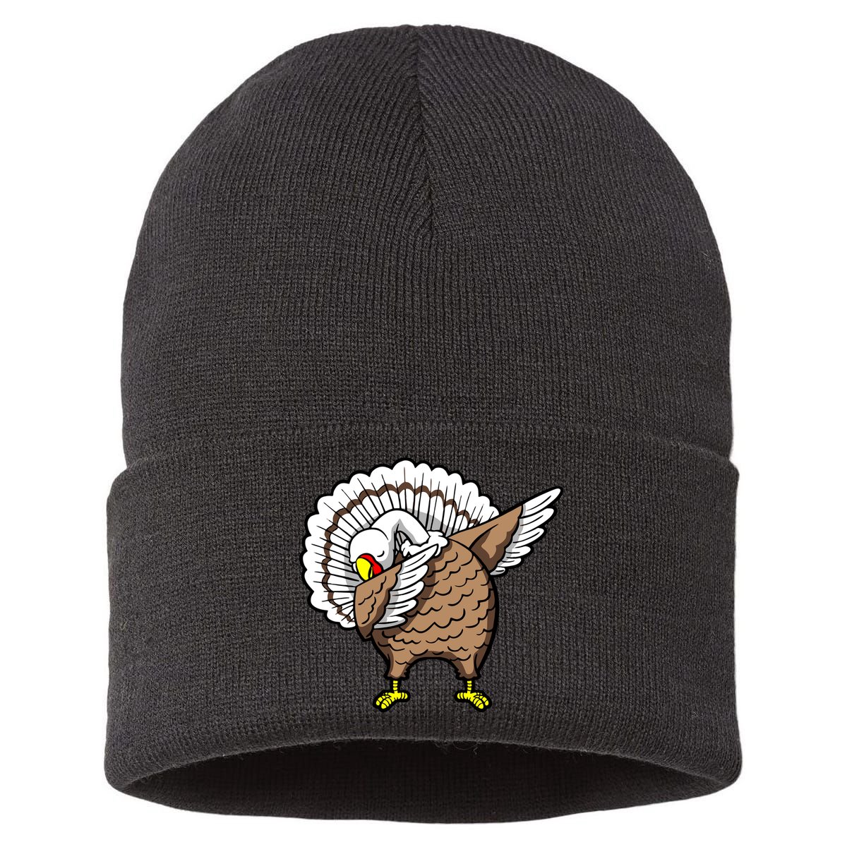 Dabbing Turkey Funny Thanksgiving Day Sustainable Knit Beanie