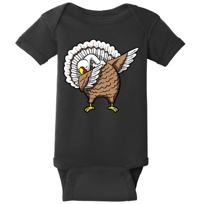 Dabbing Turkey Funny Thanksgiving Day Baby Bodysuit