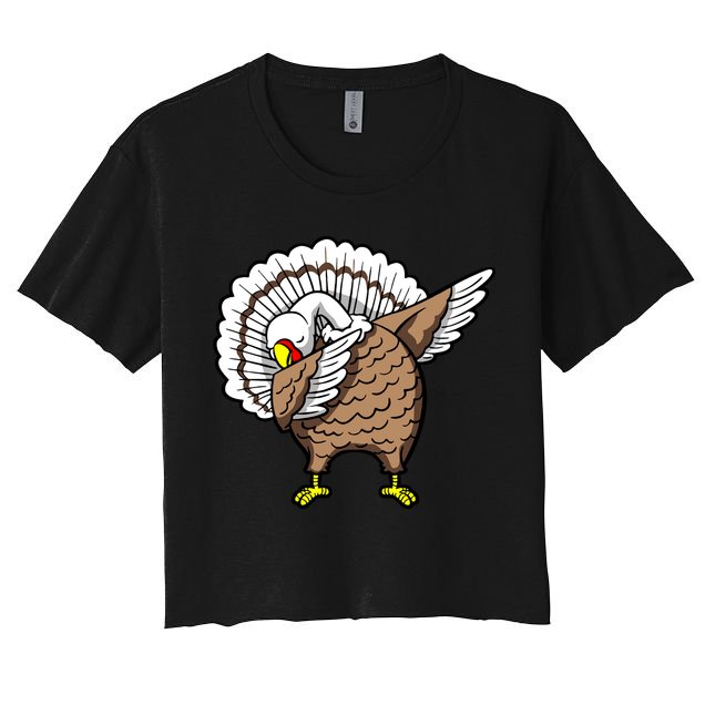 Dabbing Turkey Funny Thanksgiving Day Crop Top