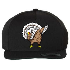 Dabbing Turkey Funny Thanksgiving Day Wool Snapback Cap