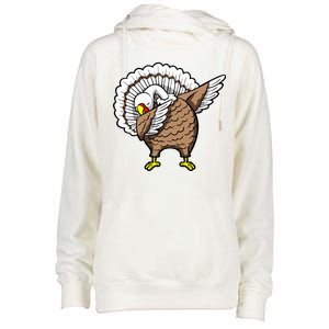 Dabbing Turkey Funny Thanksgiving Day Womens Funnel Neck Pullover Hood