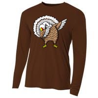 Dabbing Turkey Funny Thanksgiving Day Cooling Performance Long Sleeve Crew