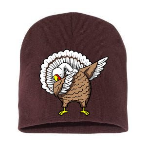 Dabbing Turkey Funny Thanksgiving Day Short Acrylic Beanie