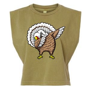 Dabbing Turkey Funny Thanksgiving Day Garment-Dyed Women's Muscle Tee