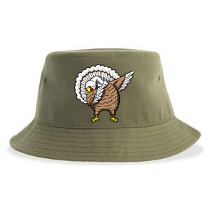 Dabbing Turkey Funny Thanksgiving Day Sustainable Bucket Hat